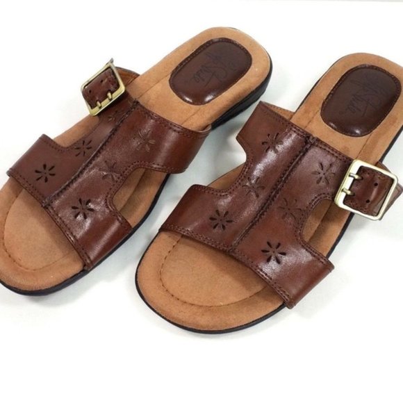 Life Stride Escape Womens Brown Vegan Leather Slip-On Open Toe Sandal Size 7.5M - Picture 2 of 8